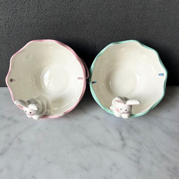 Easter Table Decor Wicker Basket - Plastic Eggs - Bunny Dishes - Wooden Letters - Picture 6 of 15